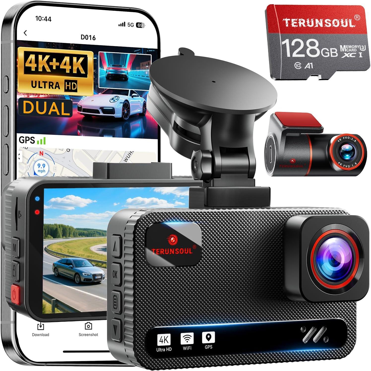 Best Dash Cam – 4K+4K Front and Rear, 128GB Card Included Review