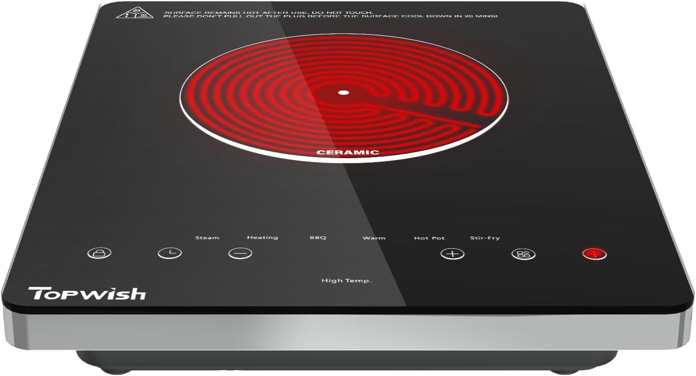 Best Electric Cooktop – TOPWISH Single Burner Glass Cooktop Review