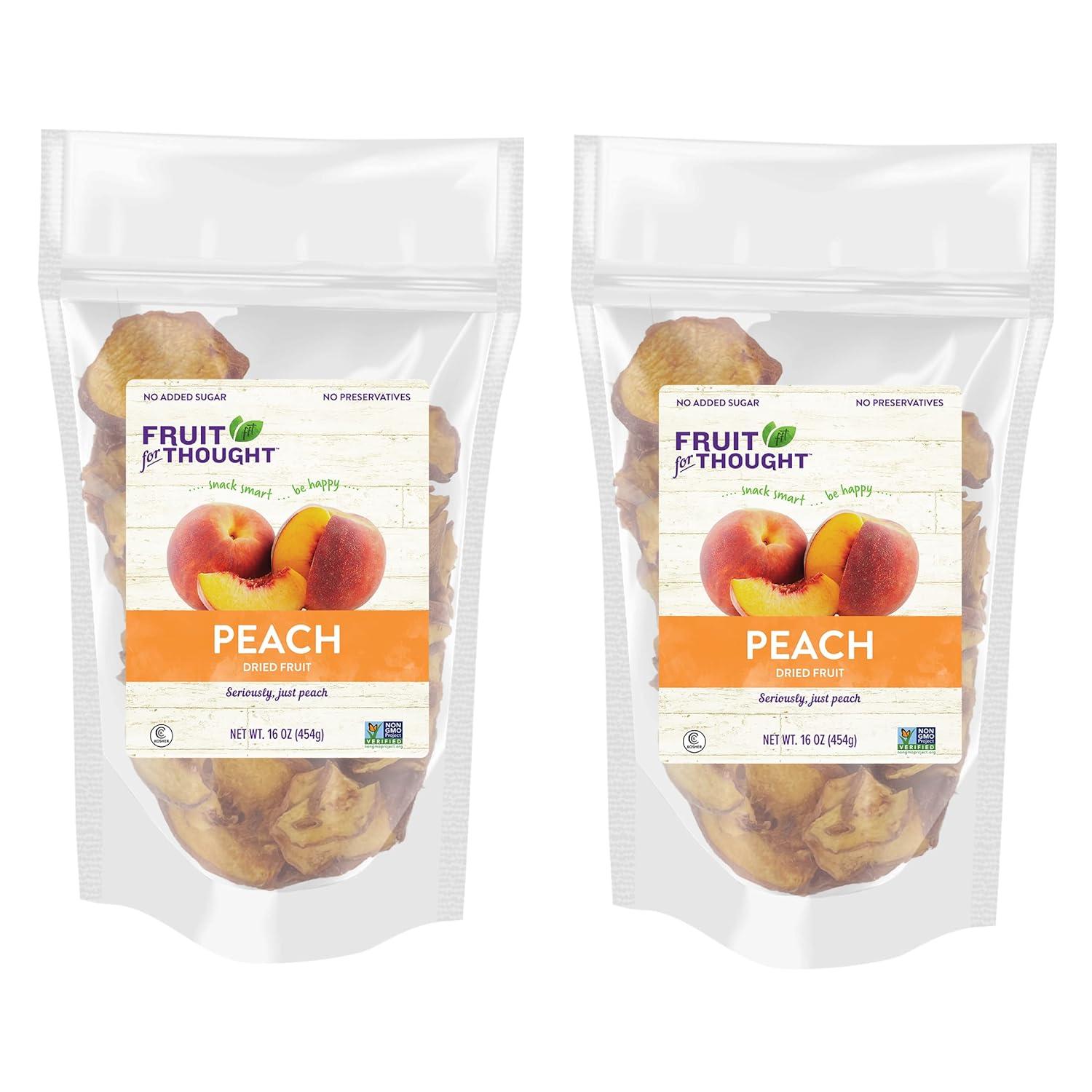 Best Dried Peaches – Fruit for Thought Dried Peaches | At Home, Work, or On The Go | Unsweetened Peaches | 16 Ounce Bags Pack of 2 Review