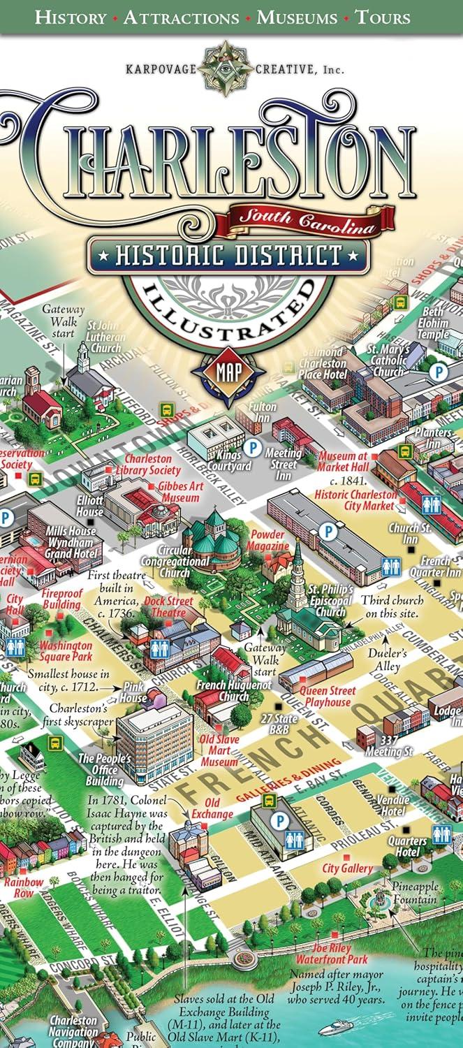 Best Illustrated Travel Map – Charleston Historic District Review