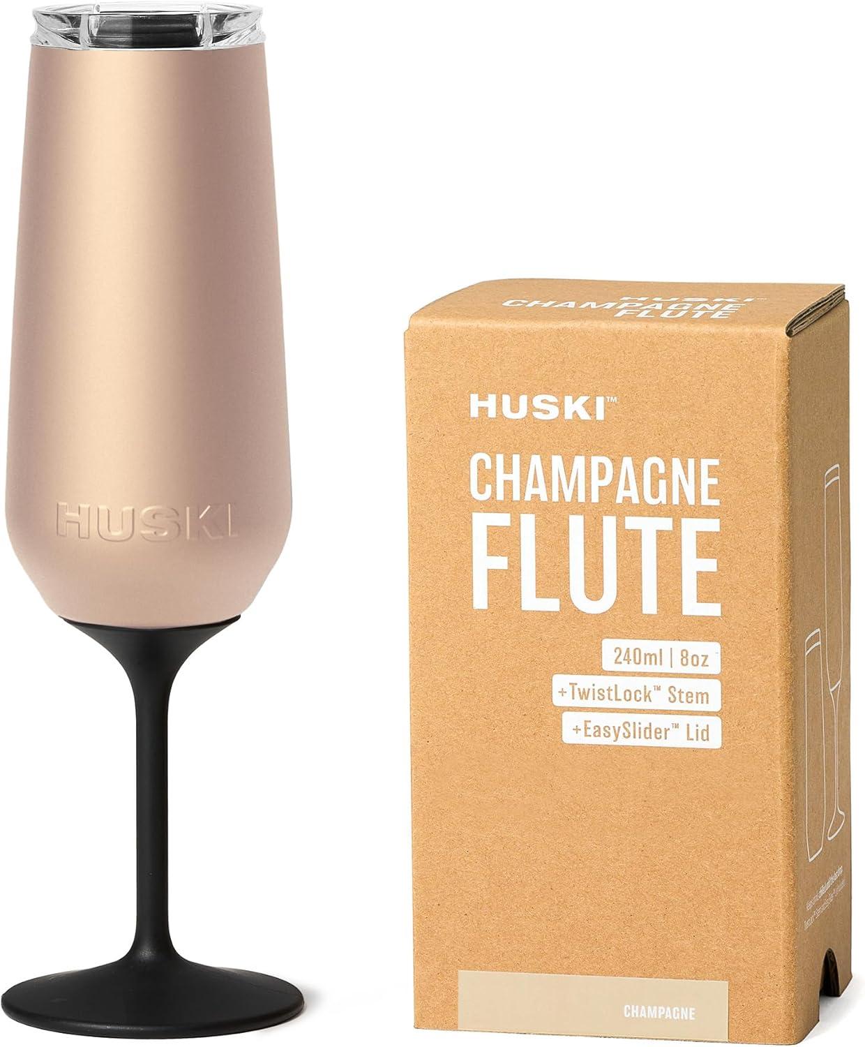 Best Champagne Flute – Huski Champagne Flute | NEW | Award-winning Design | Premium Stainless Steel Glass with Lid | 8oz Capacity Review