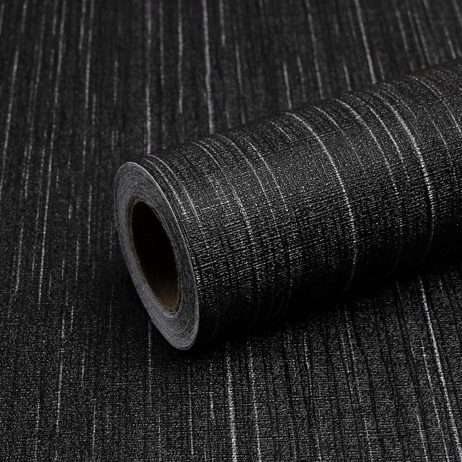 Best Home Decor – Black Grasscloth Peel and Stick Wallpaper Review