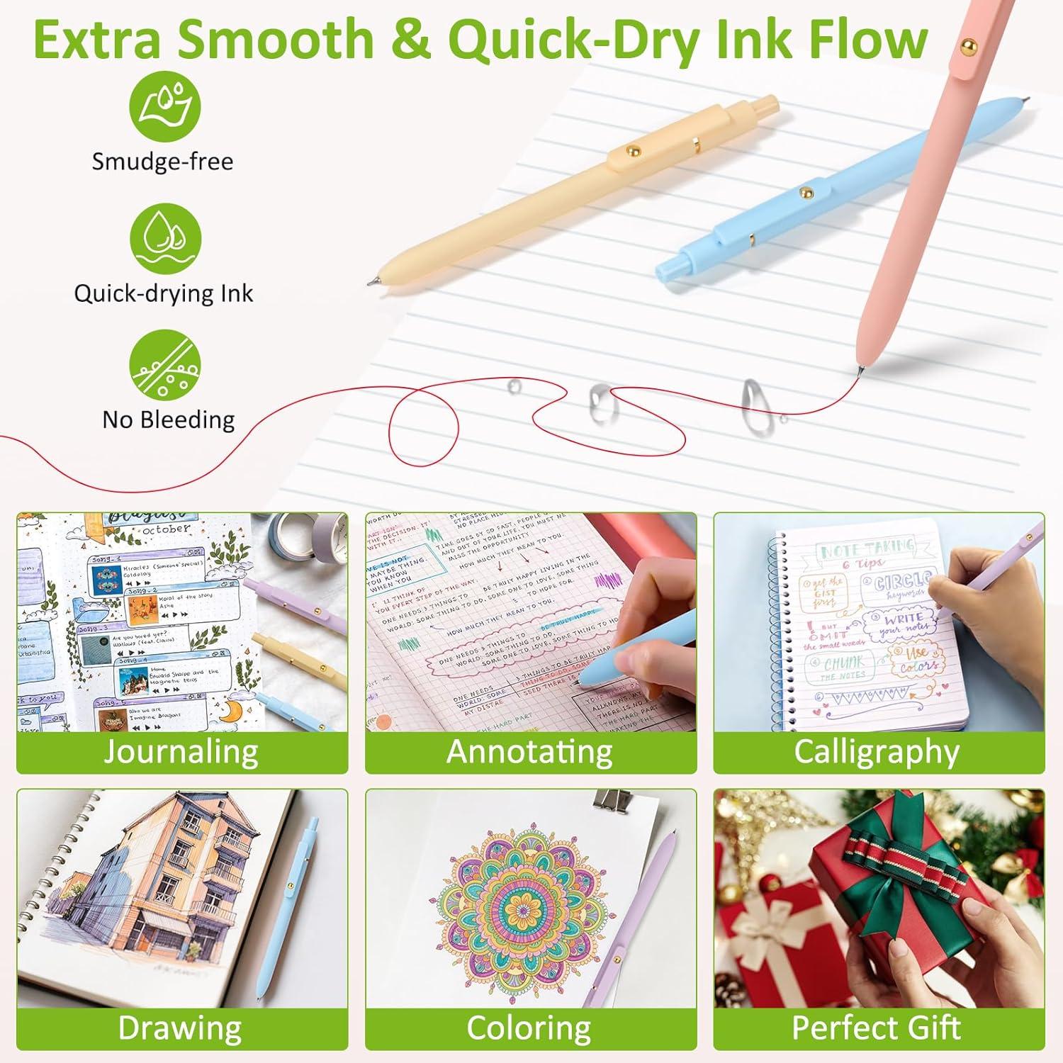 Best Office Supplies – FIOVER Colored Pens, 6 Pack Colorful Gel Pens Review