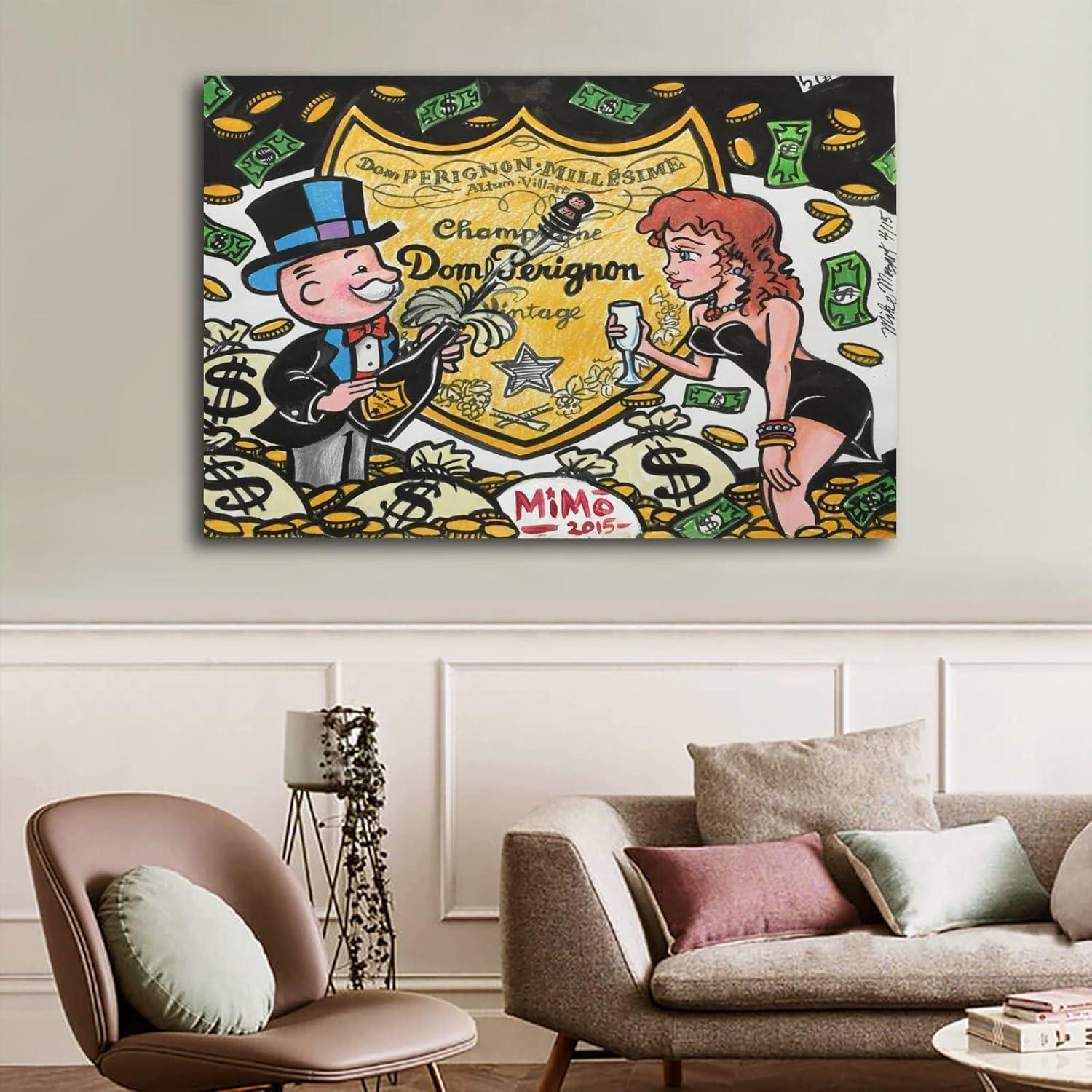 Best Wall Art – EWM Champagne and Money Graffiti Canvas Poster Review