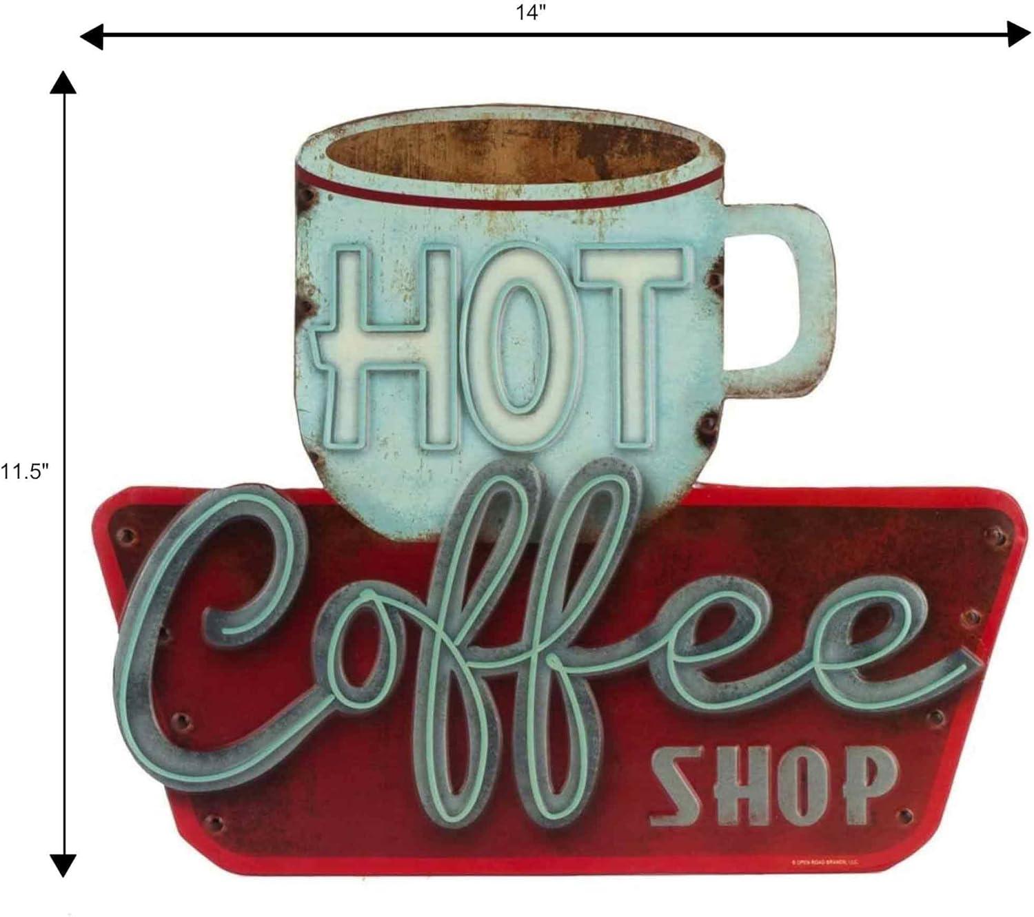 Best Vintage Diner Decor – Hot Coffee Shop Embossed Metal Sign Review
